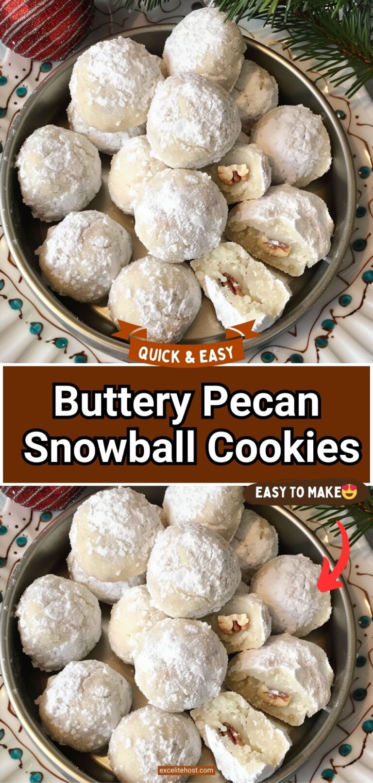 Buttery Pecan Snowball Cookies