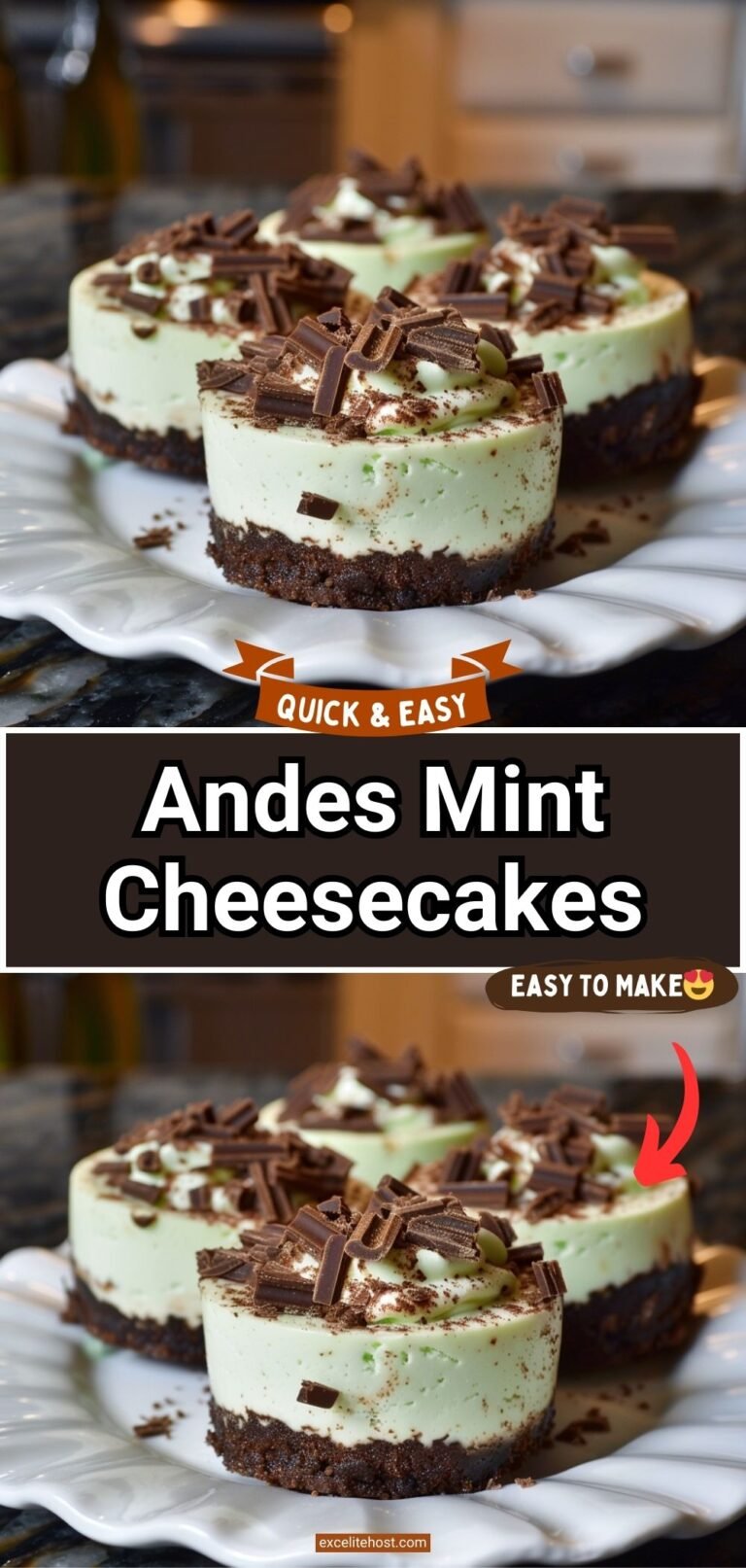 Andes Mint Cheesecakes