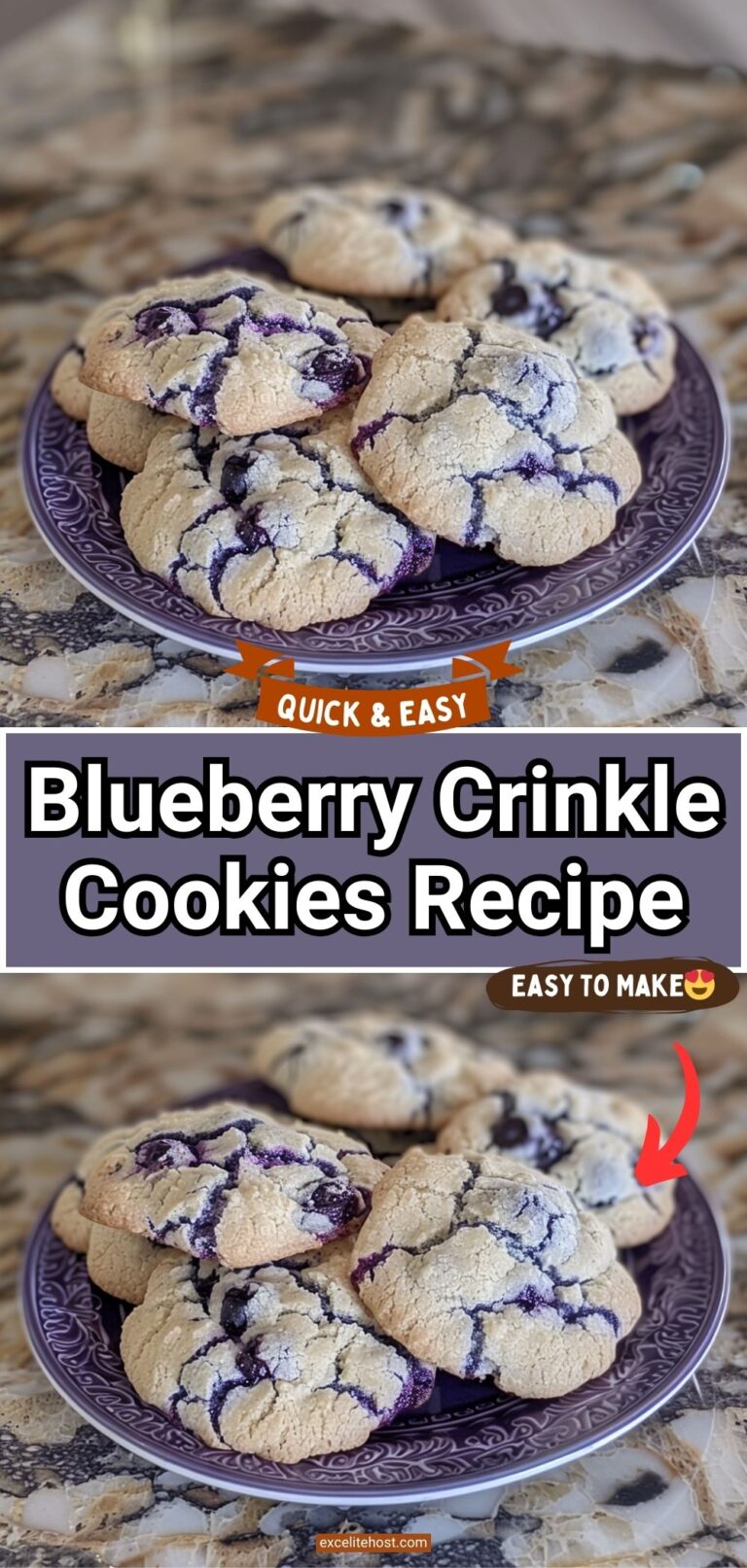 Blueberry Crinkle Cookies