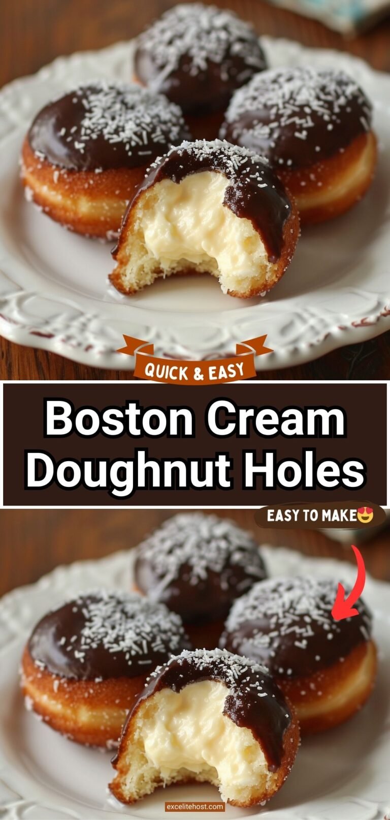 Boston Cream Doughnut Holes