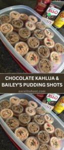 CHRISTMAS CHOCOLATE KAHLUA & BAILEY’S PUDDING SHOTS