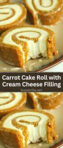 Carrot Cake Roll with Cream Cheese Filling ! Carrot Cake Roll with Cream Cheese Filling !