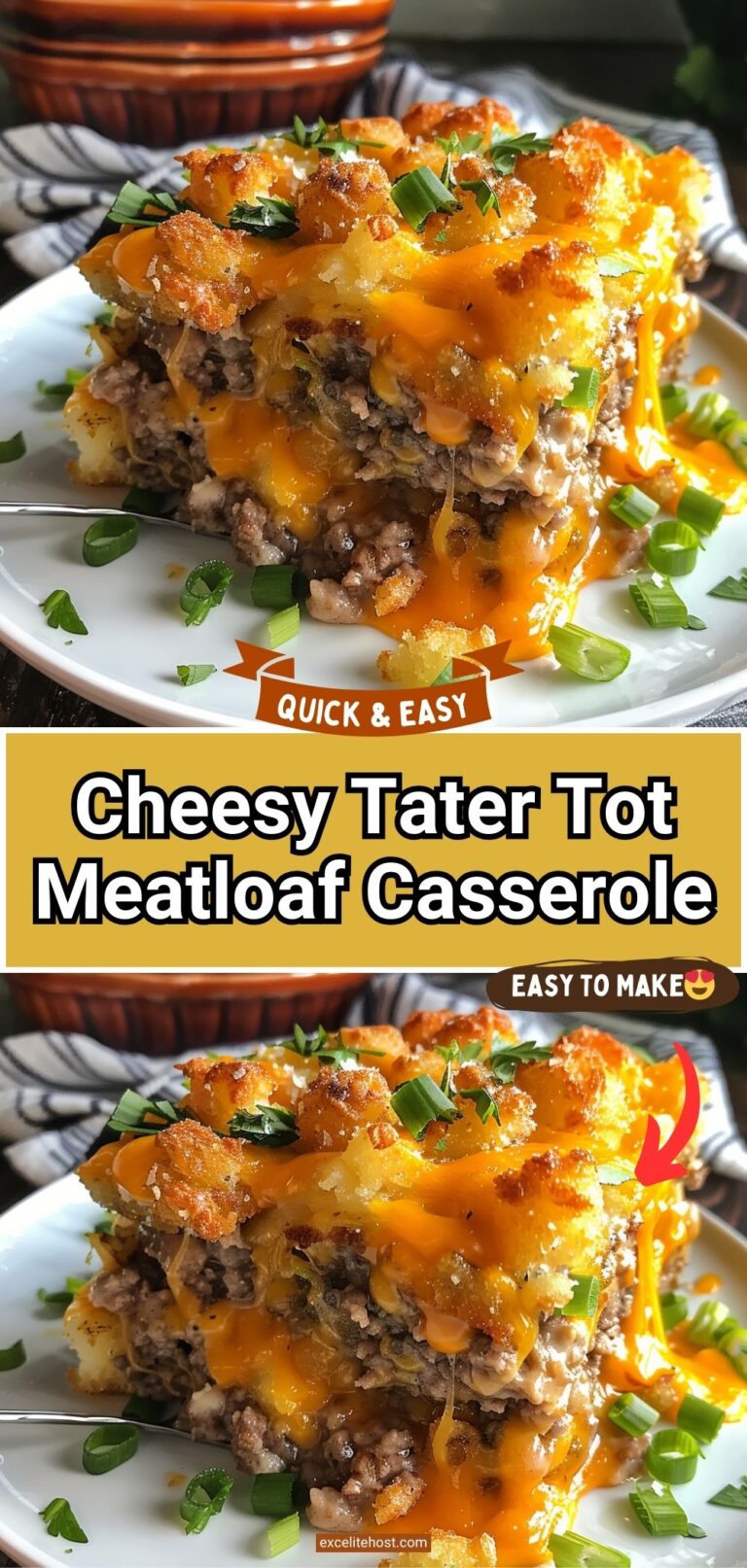 Cheesy Tater Tot Meatloaf Casserole