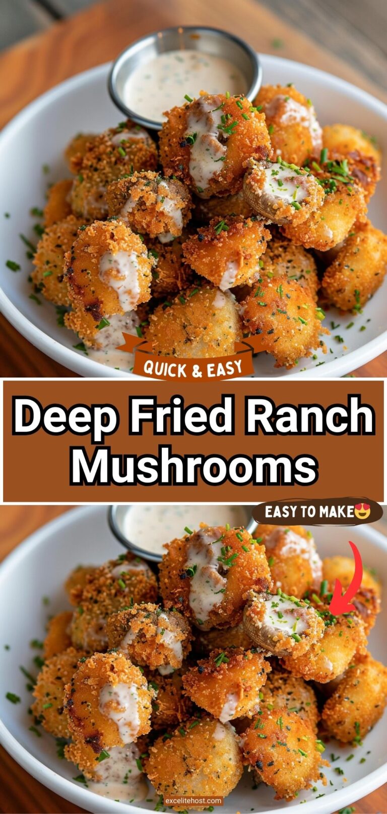 Deep Fried Ranch Mushrooms