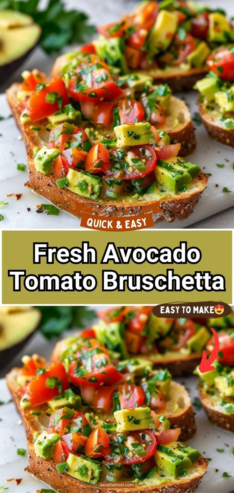 Fresh Avocado Tomato Bruschetta