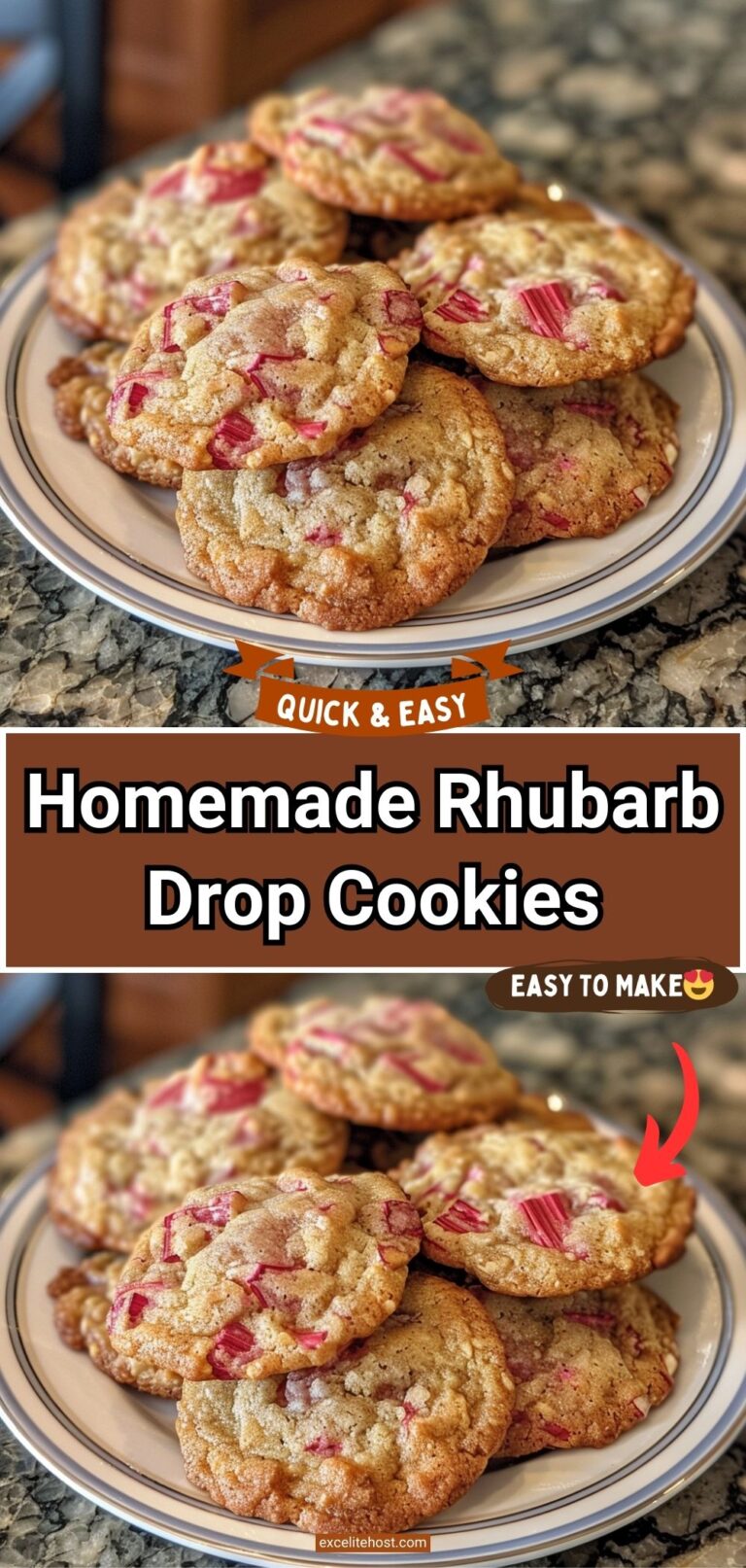 Homemade Rhubarb Drop Cookies