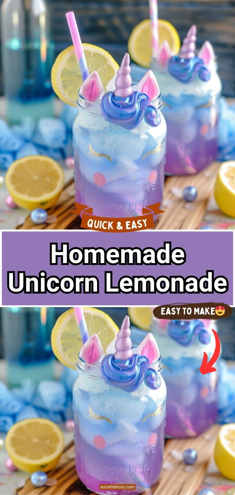 Homemade Unicorn Lemonade