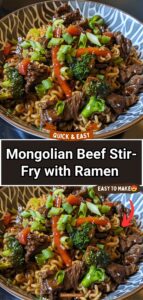 Mongolian Beef Stir-Fry with Ramen Mongolian Beef Stir-Fry with Ramen