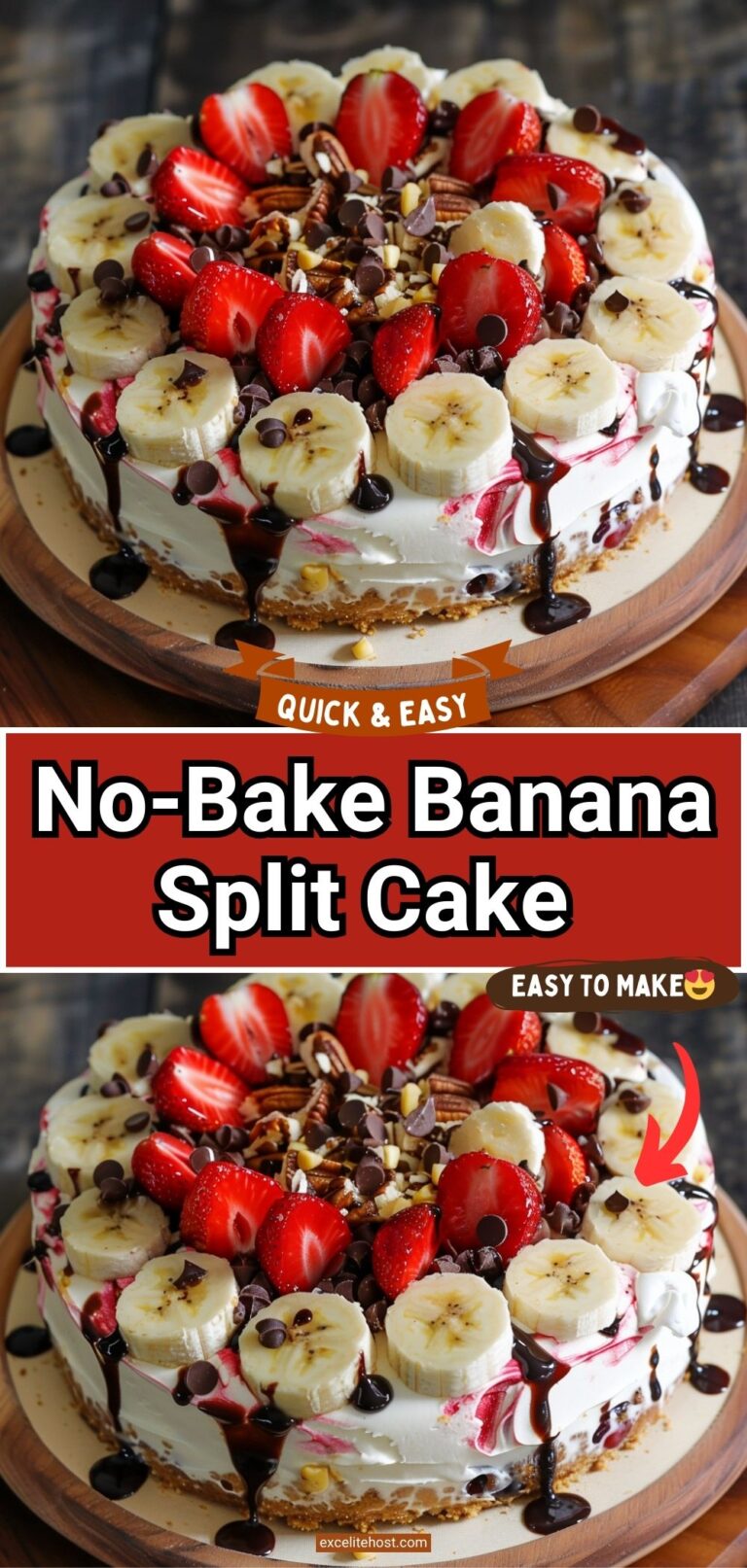 No-Bake Banana Split Cake