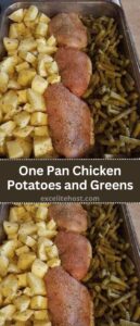 One Pan Chicken Potatoes and Greens