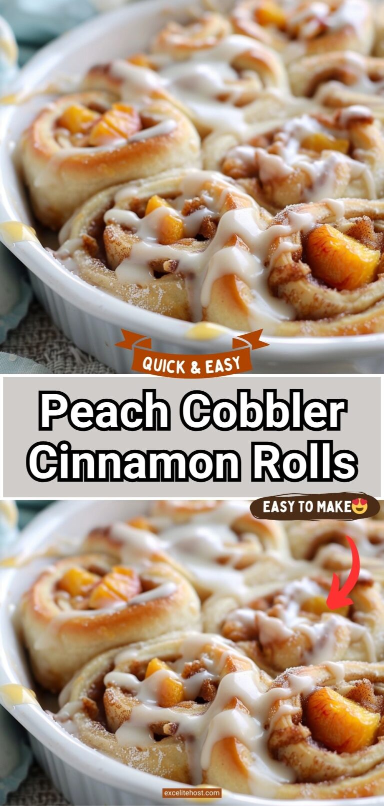 Peach Cobbler Cinnamon Rolls