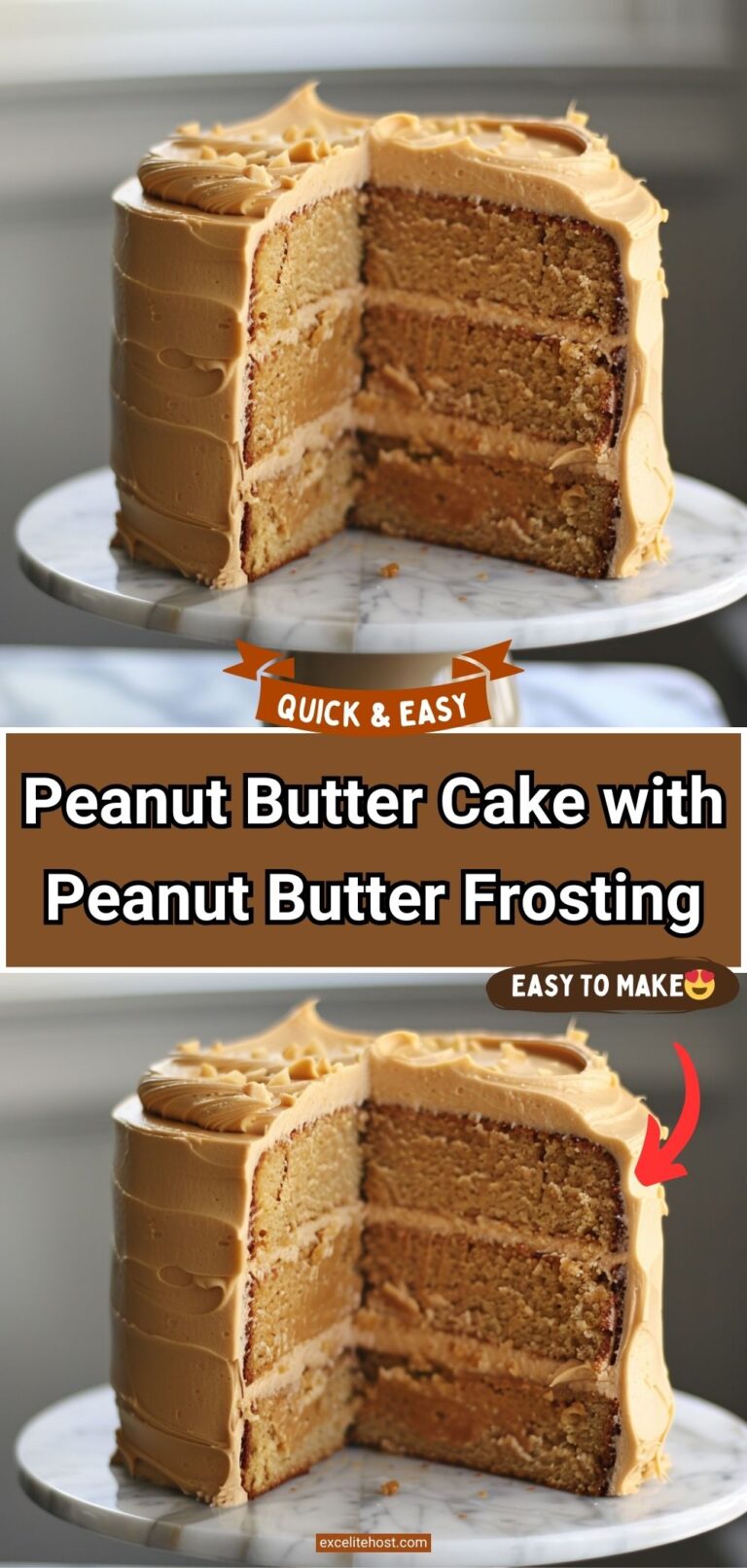 Peanut Butter Cake with Peanut Butter Frosting