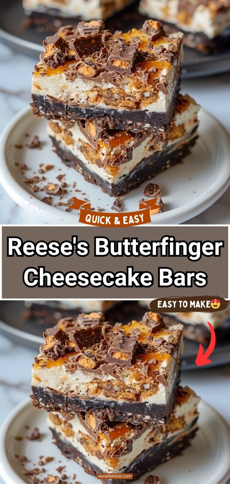 Reese’s Butterfinger Cheesecake Bars