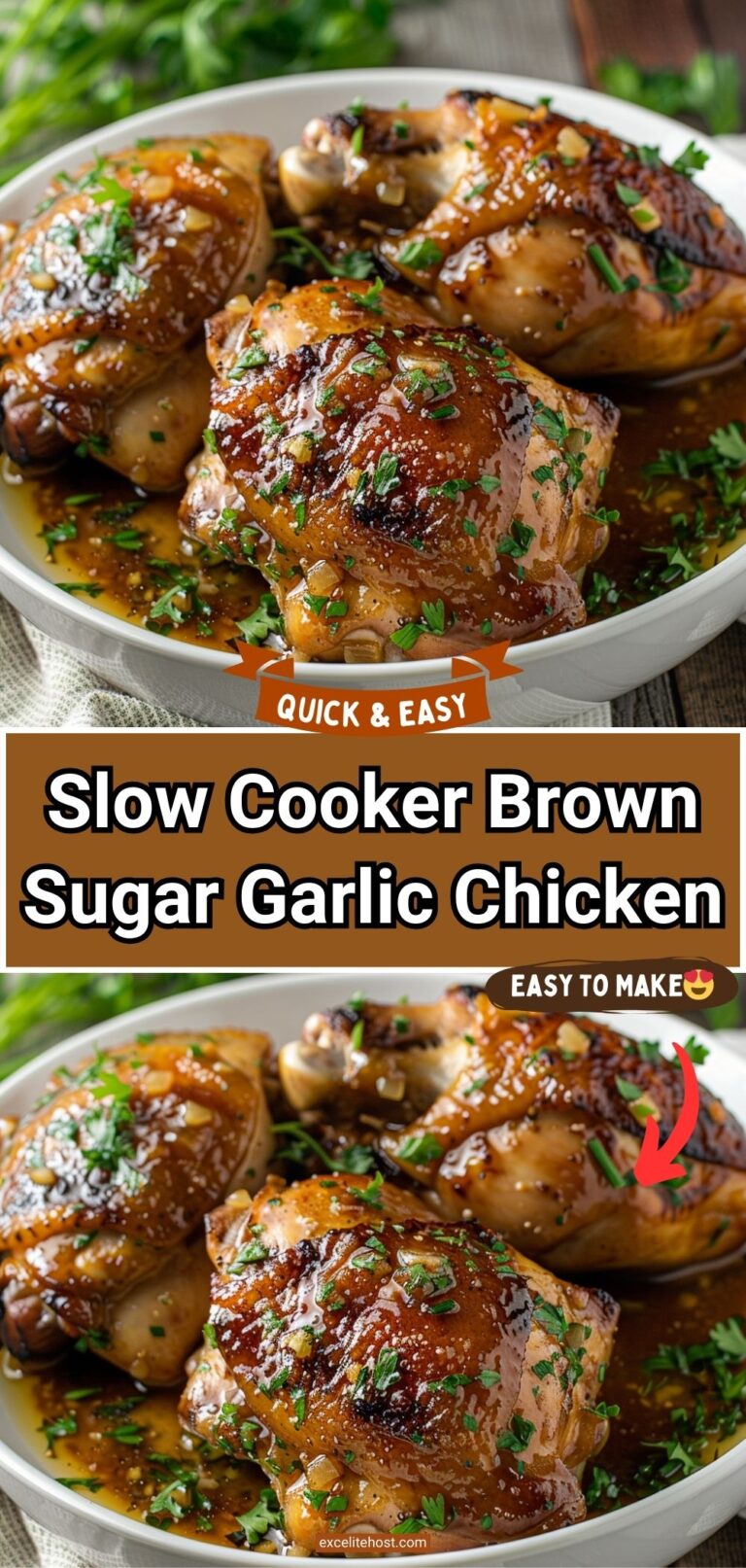 Slow Cooker Brown Sugar Garlic Chicken