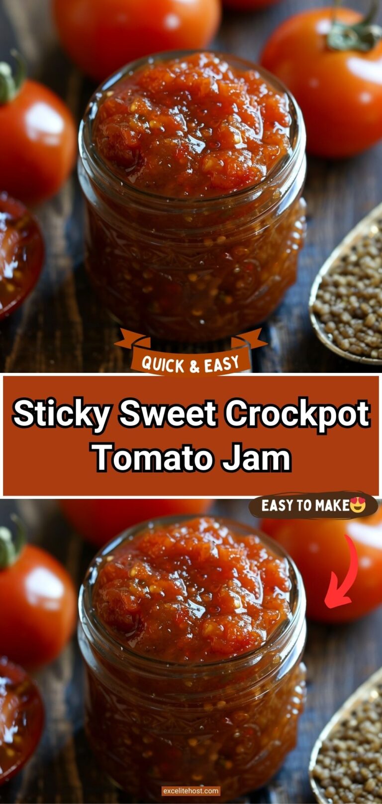 Sticky Sweet Crockpot Tomato Jam