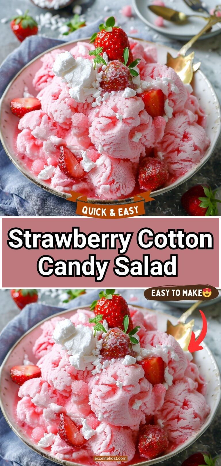 Strawberry Cotton Candy Salad