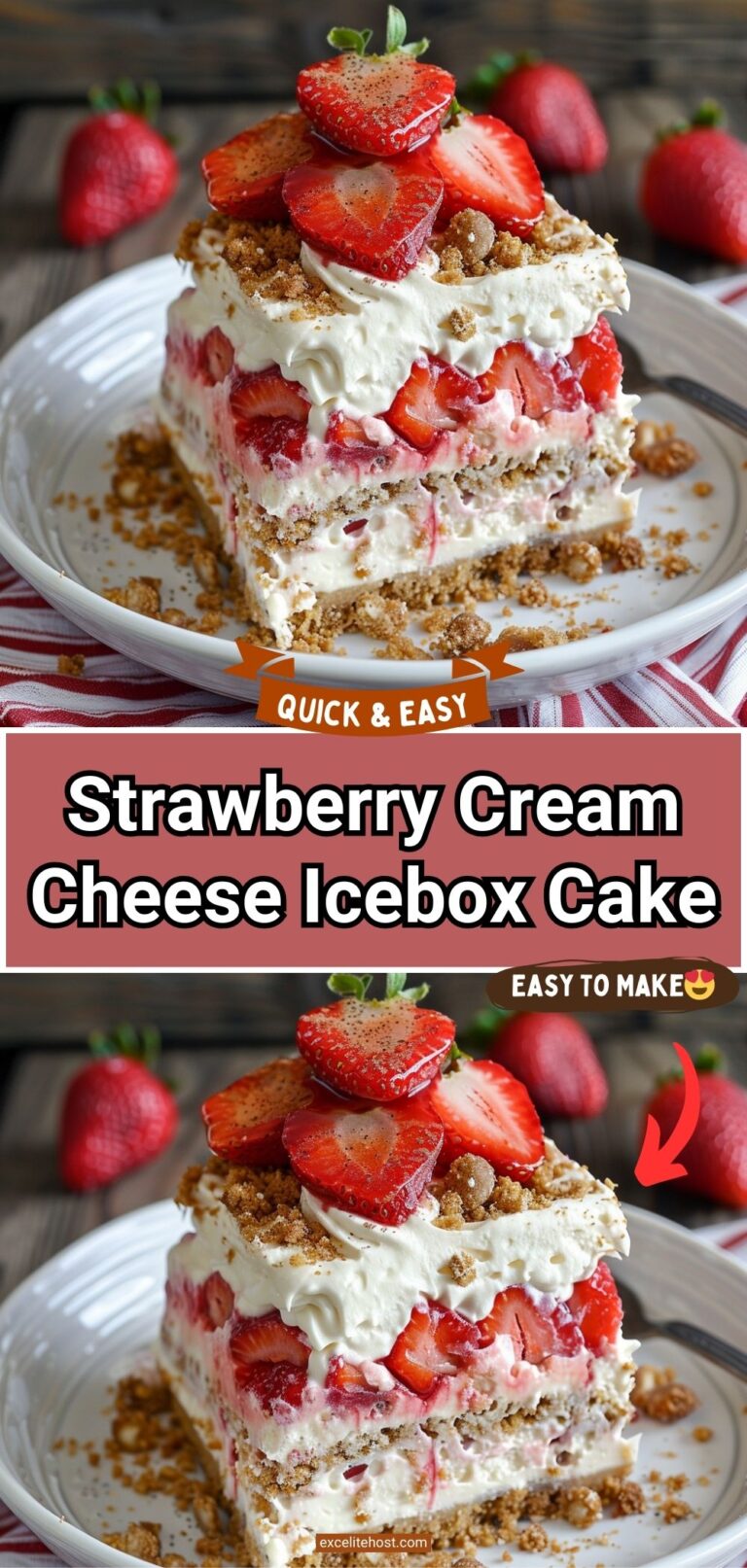 Strawberry Cream Cheese Icebox Cake