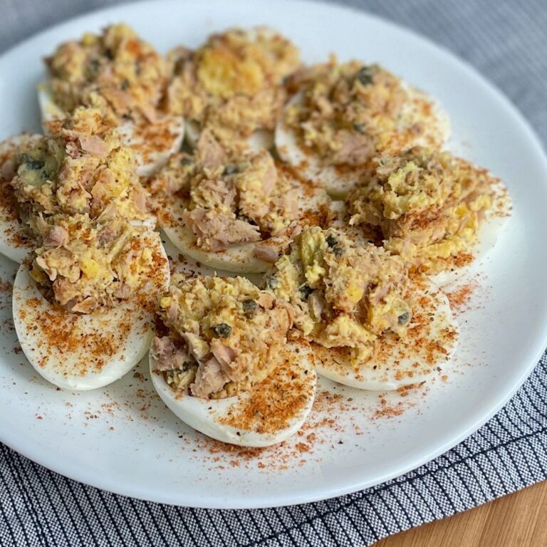 Tuna stuffed deviled eggs