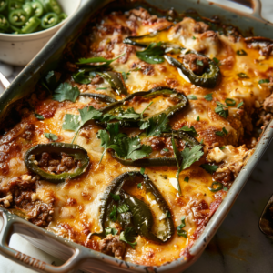 Baked Beef Chiles Rellenos Casserole