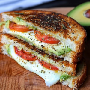Avocado, Mozzarella, and Tomato Grilled Cheese