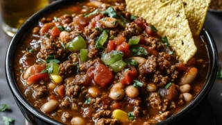 Homemade boilermaker tailgate chili