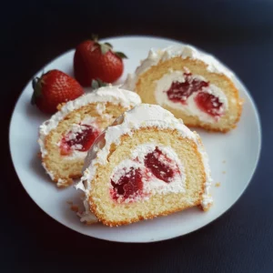 A Strawberries & Cream Cake Roll u8916588566_httpss.mj.runYzfIdcG_N-Y_simple_photo_of_A_Strawb_3175ed46-2966-4a7a-bf8f-9671ee76dd65_1