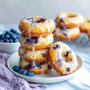 Air Fryer Blueberry Donuts with Fresh Blueberries Here! Air Fryer Blueberry Donuts with fresh blueberries and a light glaze