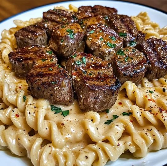 Creamy Garlic Butter Steak Bites with Parmesan