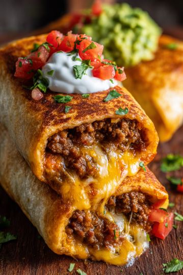 Beef and Cheese Chimichangas