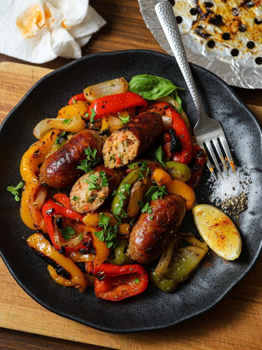 Air Fryer Sausage and Peppers