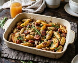 One-Dish Roasted Potatoes and Apples with Chicken Sausage Chicken_Sausage_w_Roasted_potatoes_and_apples
